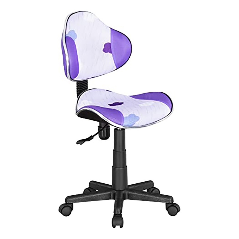 Pemberly Row Low Back Computer Executive Chair with Large Base & Pads in Purple