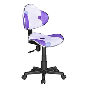Pemberly Row Low Back Computer Executive Chair with Large Base & Pads in Purple