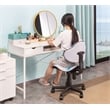 Pemberly Row Low Back Computer Executive Chair with Large Base and Pads in White