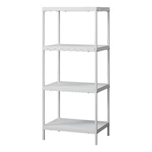 Pemberly Row 4-Tier Wood & Metal Bookshelf with Open Shelves in White