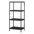 Pemberly Row 4-Tier Wood & Metal Bookshelf with Open Shelves in Black