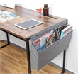 Pemberly Row Home Office Computer Desk with Storage Bag USB Hub in Rustic Brown
