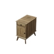 Pemberly Row Wood Storage End Table with Drawer and Cabinet in Golden Oak