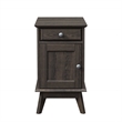 Pemberly Row Wood Storage End Table with Drawer and Cabinet in Smoky Oak