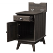 Pemberly Row Wood Storage End Table with Drawer and Cabinet in Smoky Oak