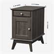 Pemberly Row Wood Storage End Table with Drawer and Cabinet in Smoky Oak