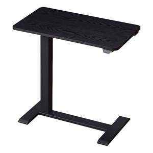 Pemberly Row Electric Height Adjustable Wood/Metal Side End Table in Black