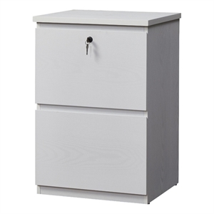 Pemberly Row 2-Drawer Engineered Wood/Metal File Cabinet with Lock in White