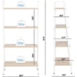 Pemberly Row 4-Tier Wood Display Bookcase with Storage Rack Shelf in Oak/White