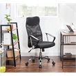 Pemberly Row Metal Rolling Executive Chair with High Back Swivel in Black