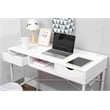 Pemberly Row Large Writing Desk with Drawer USB Ports Charging Station in White
