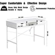 Pemberly Row Large Writing Desk with Drawer USB Ports Charging Station in White