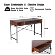 Pemberly Row Large Writing Desk w/ Drawer USB Ports Charging Station in Brown