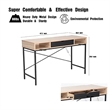 Pemberly Row Writing Desk w/ Drawer USB Ports Charging Station in Oak/Black