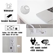 Pemberly Row Large Writing Desk w/ Drawer USB Ports Charging Station in White