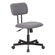 Pemberly Row Low Back Velvet Fabric Armless Home Office Computer Chair in Gray