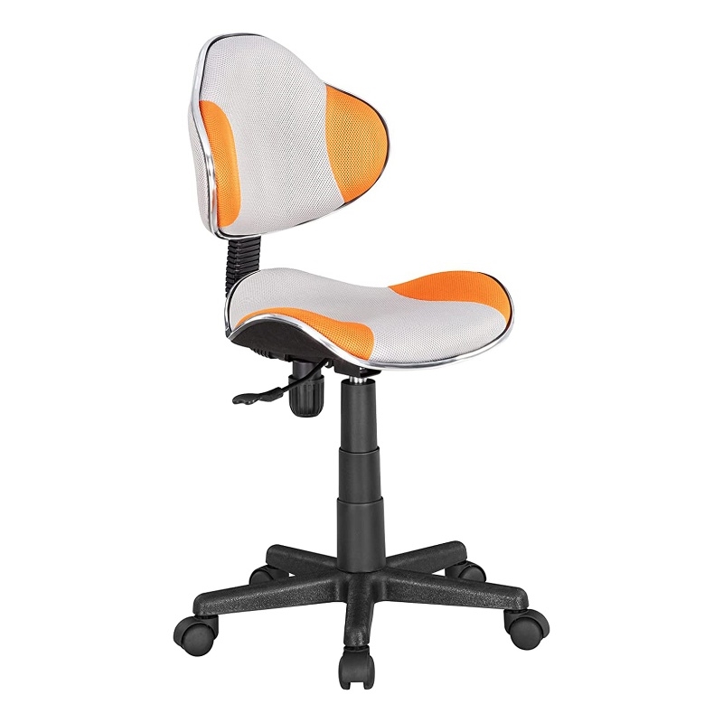 Pemberly Row Low Back Computer Executive Chair with Large Base & Pads in Orange