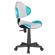 Pemberly Row Low Back Computer Executive Chair w/ Large Base and Pads in Blue