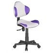 Pemberly Row Low Back Purple/Gray Computer Executive Chair w/ Large Base & Pads