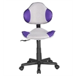 Pemberly Row Low Back Purple/Gray Computer Executive Chair w/ Large Base & Pads
