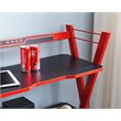 Pemberly Row 3-Tier Engineered Wood & Metal Gaming Console Storage Shelf in Red