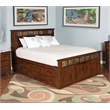 Pemberly Row Farmhouse Queen Storage Panel Bed in Dark Chocolate