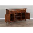 Pemberly Row Adjustable Shelf Farmhouse Wood Buffet in Dark Chocolate