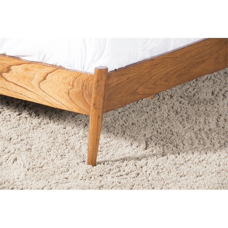 Pemberly Row Wood Contemporary Queen Panel Bed in Cinnamon Finish