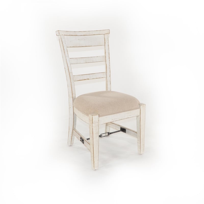 Pemberly Row White Sand Side Chair with Cushion Seat (Set of 2)