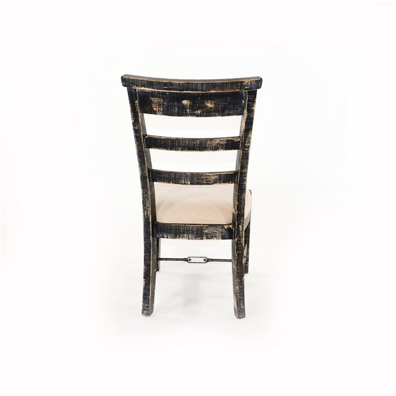 Pemberly Row Black Sand Arm Chair with Cushion Seat (Set of 2)