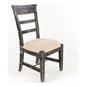 Pemberly Row Black Sand Arm Chair with Cushion Seat (Set of 2)