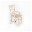 Pemberly Row White Sand Arm Chair with Cushion Seat (Set of 2)
