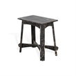 Pemberly Row Farmhouse Mahogany Wood Chair Side Table in Black Sand