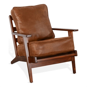 Pemberly Row Mahogany Accent Chair with Cushions in Dark Chocolate