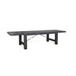 Pemberly Row Farmhouse Mahogany Wood Extension Table in Black Sand