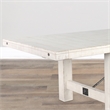 Pemberly Row Farmhouse Mahogany Wood Extension Table in White Sand