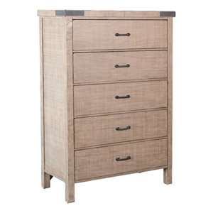 Pemberly Row Wood Contemporary Mahogany Chest in /Light Brown