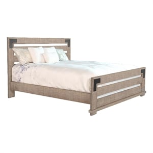 Pemberly Row Contemporary Mahogany Wood Eastern King Bed in Light Brown