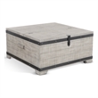 Pemberly Row Mahogany Wood Coffee Table with Lift Top and Casters - Alpine Gray
