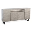 Pemberly Row Traditional Mahogany Wood Media Console Server in Alpine Gray