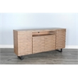 Pemberly Row Modern Mahogany Media Console Server in Light Brown