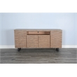 Pemberly Row Modern Mahogany Media Console Server in Light Brown