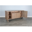 Pemberly Row Modern Mahogany Media Console Server in Light Brown