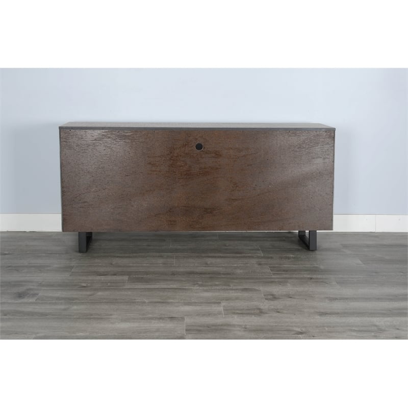Pemberly Row Modern Mahogany Media Console Server in Light Brown