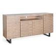 Pemberly Row Modern Mahogany Media Console Server in Light Brown