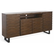 Pemberly Row Mahogany Wood Media Console Server in Tobacco Leaf