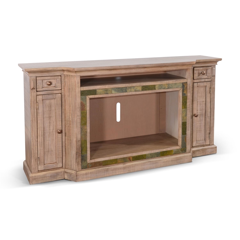 Pemberly Row Traditional Mahogany TV Console in Desert Rock/Light Brown