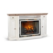 Pemberly Row Traditional Mahogany TV Console in Marble White/Buckskin