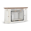 Pemberly Row Traditional Mahogany TV Console in Marble White/Buckskin