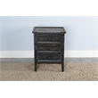 Pemberly Row Solid Wood Traditional Black Sand Wood End Table